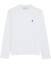 Ami Paris - Ami De Coeur Long-Sleeved Crewneck T-Shirt - Lyst