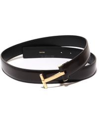 Tom Ford - T-Buckle Leather Belt - Lyst