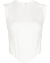 Dion Lee - Fine-Ribbed Corset Sleeveless Tank Top - Lyst
