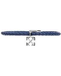 Off-White c/o Virgil Abloh - Braided Leather Logo Charm Bracelet - Lyst