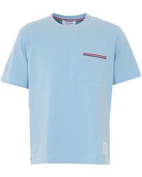 Thom Browne - Stripe Detailed Crewneck T-Shirt - Lyst