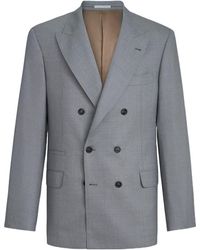 Brunello Cucinelli - Virgin-Wool And Silk Lightweight Hopsack One-And-A-Half Breasted Blazer - Lyst