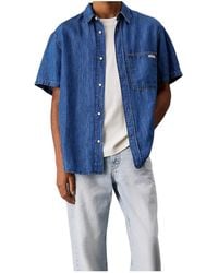 Calvin Klein - Denim Short Sleeve Shirt - Lyst