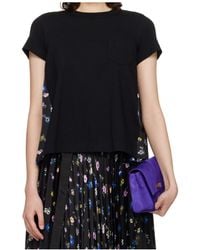 Sacai - Floral Panel T-Shirt - Lyst