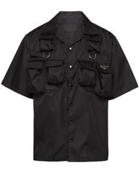 Prada - Triangle-Plaque Short-Sleeved Cargo Shirt - Lyst
