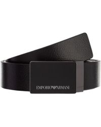 Emporio Armani - Logo Engraved Buckled Belt - Lyst