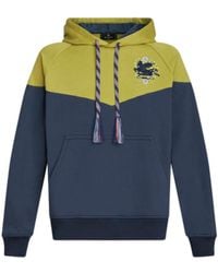 Etro - Pegaso-Embroidered Two-Toned Drawstring Hoodie - Lyst