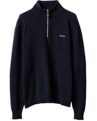 Miu Miu - Half-Zipped Knitted Jumper - Lyst