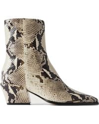 Paris Texas - Snakeeffect Squaretoe Blockheel Ankle Boots - Lyst