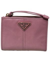 Prada - Triangle-Logo Bi-Fold Wallet - Lyst