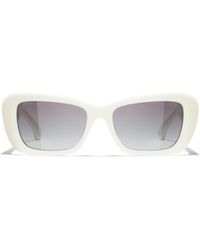 Chanel white frame sunglasses sales