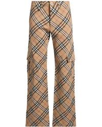 Burberry - Pants Linen, Cotton, Elastane - Lyst