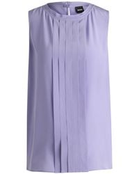 BOSS - Sleeveless Solid-Color Top - Lyst
