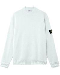 Stone Island - Mock Neck Sweater With Ribbed Trims - Lyst
