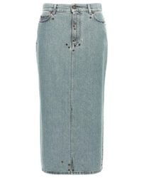 Moschino - Denim Midi Skirt - Lyst