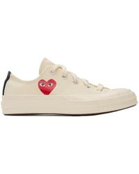 COMME DES GARÇONS PLAY - Round Toe Lace-Up Sneakers - Lyst