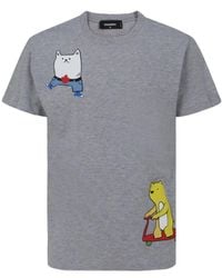 DSquared² - Graphic Flag-Print Cotton T-Shirt - Lyst