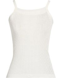 MM6 by Maison Margiela - Solid Color Sleeveless Knit Top - Lyst