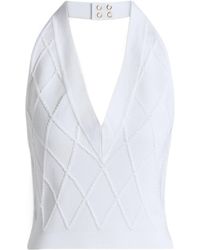 Balmain - Quilted Knit Halterneck Top - Lyst