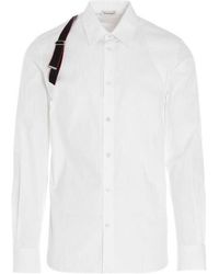 McQueen - Logo Tape Harness Detailed Shirt - Lyst