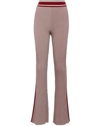 Jil Sander - Ribbed-Knit High-Rise Flared Pants - Lyst