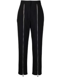 McQueen - Zip-Detail-High-Waisted Trousers - Lyst