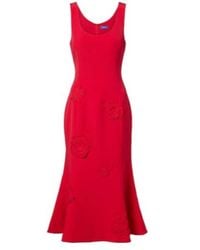 Leo - Emily Floral-Appliqué Midi Dress - Lyst