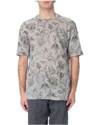 Etro - Floral-Printed Crewneck T-Shirt - Lyst