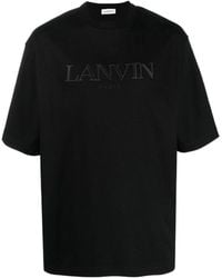 Lanvin - Oversized Paris Embroidered T-Shirt - Lyst