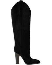 Paris Texas - Solid Color Suede Knee Boots - Lyst