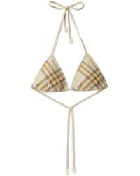 Burberry - Check Bikini Top - Lyst