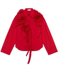Blumarine - Taffeta Shirt With 3D Roses - Lyst