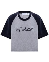 Off-White c/o Virgil Abloh - Embroidered Logo Short-Sleeved T-Shirt - Lyst