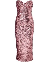 Dolce & Gabbana - Sequined Bustier Dress - Lyst