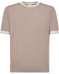 Eleventy - Contrast Trim Crew Neck T-Shirt - Lyst