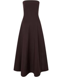 St. Agni - Strapless Cotton-Blend Midi Dress - Lyst