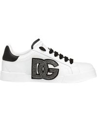 Dolce & Gabbana - Portofino Light Strobel Leather Low-Top Sneakers - Lyst