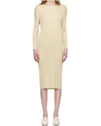 Pleats Please Issey Miyake - Pleated Knit Midi Dress - Lyst