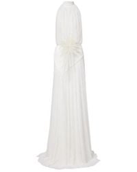 David Koma - Draped Floral-Applique Gown - Lyst