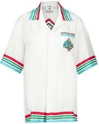 CASABLANCA - Casa Way World Series Short Sleeved Satin Shirt - Lyst