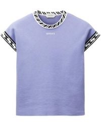 Versace - Logo Embroidered Knitted T-Shirt - Lyst