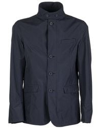 Herno - Stand Collar Button-Up Jacket - Lyst