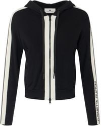 Elisabetta Franchi - Zip Logo Trim Hoodie - Lyst