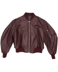 The Attico - The Oversized Leather Bomber Jacket - Lyst