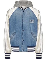 Valentino - Double-Layered Hooded Varsity Jacket - Lyst