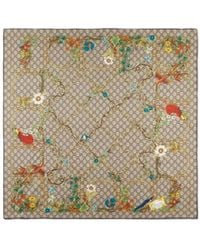 Gucci - Floral Print Scarf - Lyst