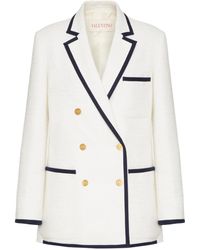 Valentino - Double-Breasted Long-Sleeved Jacket - Lyst