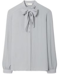 Tory Burch - Georgette Bow Blouse - Lyst