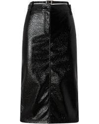 Pinko - Slit Detailed Belted Midi Skirt - Lyst