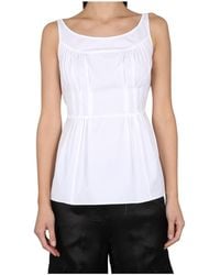 Aspesi - Tied-Waist Sleeveless Top - Lyst